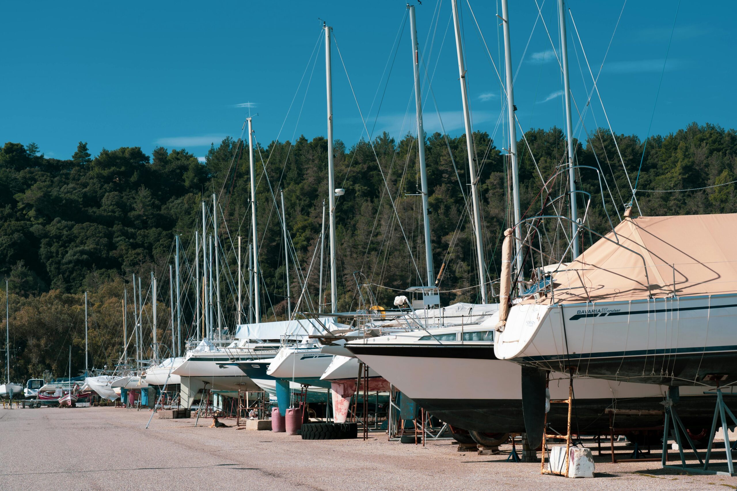 yacht repair- yacht on marina