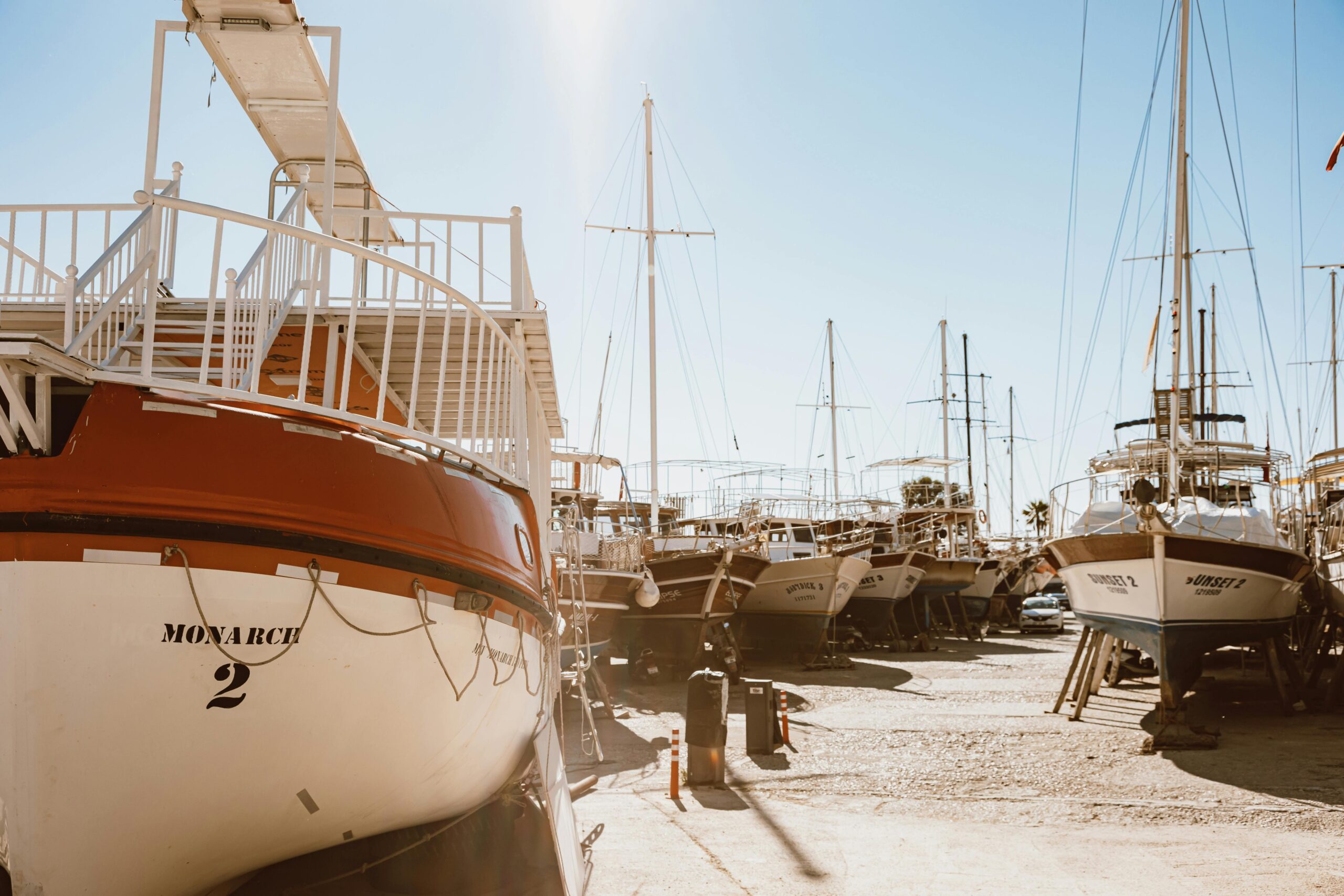 yacht refitting, yacht on dock